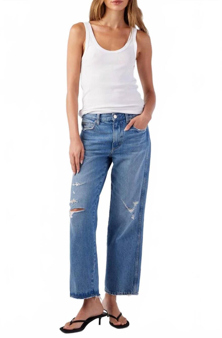 NEW AMO billie cropped straight leg jeans in my love